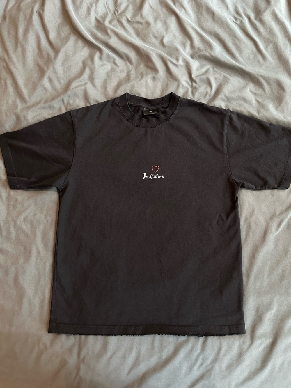 Balenciaga Je T'aime Washed Black Tee Size XS